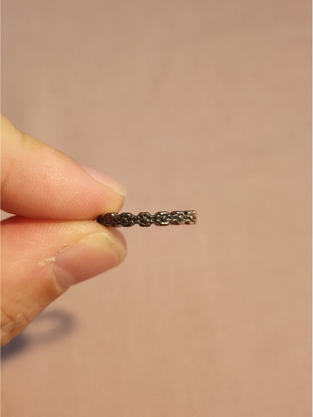 Vintage Blackened Silver Floral Pattern Ring